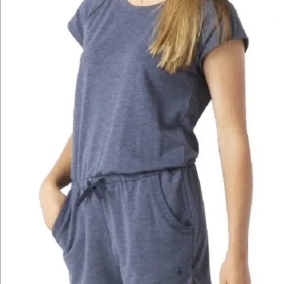 Smartwool Womens Sz XS Active Reset Romper Heather Blue Merino Blend - Picture 2 of 7